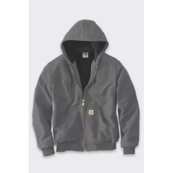 Carhartt Iconic Jacket J140 Firm Duck Active – Vyriška darbo striukė su dygsniuotu flaneliniu pamušalu, vandeniui atspari, Original Fit