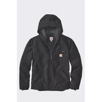 Carhartt vyriška plaunamo drobės striukė su Sherpa pamušalu, juoda, L dydis