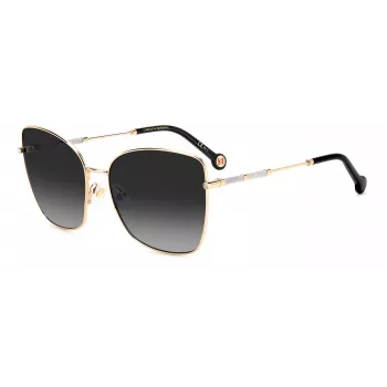 CAROLINA HERRERA HER0133S000 Moteriški Akiniai Nuo Saulės - Juodas Acetato Rėmelis, Pilki Gradientiniai Lęšiai, 59 mm