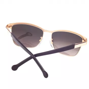 CAROLINA HERRERA SHE069560SL3 Moteriški akiniai nuo saulės - Havana acetato rėmelis, rudi gradientiniai lęšiai, 56 mm