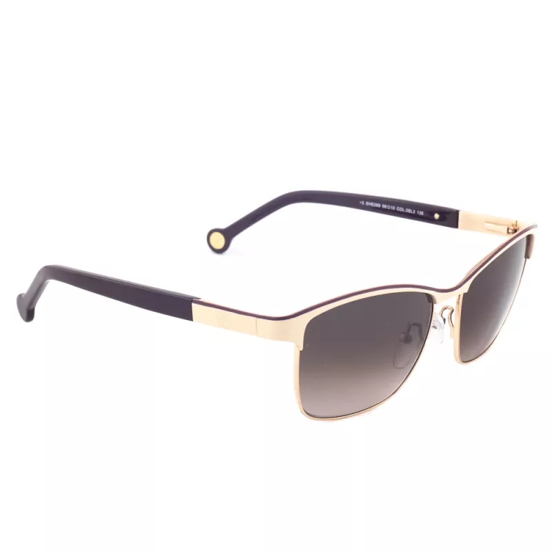 CAROLINA HERRERA SHE069560SL3 Moteriški akiniai nuo saulės - Havana acetato rėmelis, rudi gradientiniai lęšiai, 56 mm
