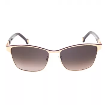 CAROLINA HERRERA SHE069560SL3 Moteriški akiniai nuo saulės - Havana acetato rėmelis, rudi gradientiniai lęšiai, 56 mm