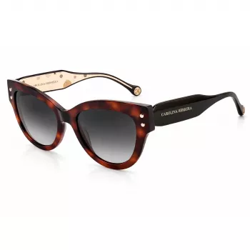 CAROLINA HERRERA moteriški akiniai nuo saulės CH-0009-S-05L – Havana/rusvas rėmelis su rusvais gradientiniais lęšiais (54/19/145 mm)