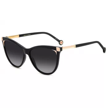 CAROLINA HERRERA Moteriški Akiniai Nuo Saulės HER0141SKDX - Kietas Acetatinis Rėmas, Gradientiniai Lęšiai, UV400 Apsauga, 57mm
