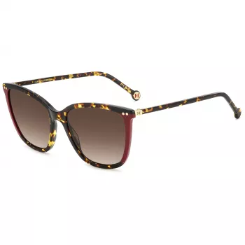 CAROLINA HERRERA Moteriški akiniai nuo saulės HER0245SO63 – geometrinis acetatinis rėmelis, UV400 apsauga, 55 mm lęšiai