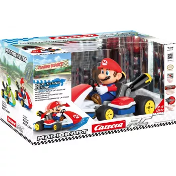 Carrera RC Mario Kart – Mario lenktyninis kartas su garsu, raudonas/mėlynas, 1:16