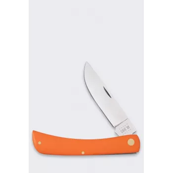 Case Sod Buster SS oranžinis sulankstomas peilis - Tru-Sharp chirurginio nerūdijančio plieno skinner geležtė, oranžinė sintetinė rankena, slip joint, nagų įpjova, pagaminta JAV