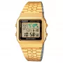 CASIO A500WGA-1 Vyrų Skaitmeninis Laikrodis 39mm Auksinio Tonelio Nerūdijantis Plienas