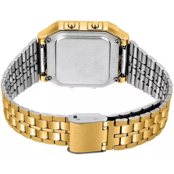 CASIO A500WGA-9 Vyrų Skaitmeninis Kvarcinis Laikrodis 39mm Auksinio Atspalvio Nerūdijantis Plienas