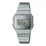 CASIO A700WEV-7A Unisex Digitalinis Laikrodis Sidabrinis Nerūdijantis Plienas 37,4mm
