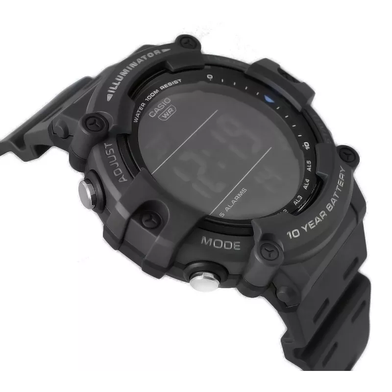 Casio AE-1500WH-8BVEF Vyriškas skaitmeninis laikrodis – derva korpusas, 100m atsparumas vandeniui, pasaulio laikas