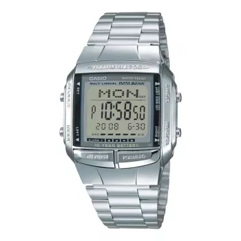 CASIO DB-360-1A Skaitmeninis laikrodis su dervos korpusu ir juostele, juodas, 43,1 mm