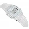 Casio F-91WS-7DF skaitmeninis laikrodis – permatomas baltas korpusas iš dervos, unisex, kvarcinis, LED apšvietimas, atsparus vandeniui 3 ATM