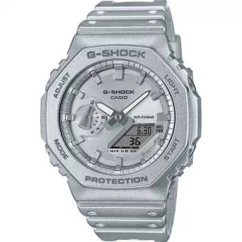 CASIO G-SHOCK GA-2100FF-8AER analoginis-skaitmeninis kvarcinis laikrodis 45,4 mm permatomai pilkas