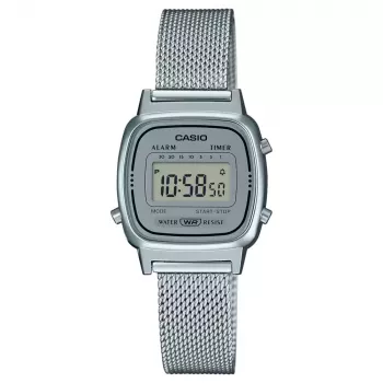 CASIO LA670WEM-7DF Moteriškas Skaitmeninis Laikrodis Sidabrinis 30.3mm