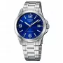 CASIO LTP-1215A-2A Moteriškas analoginis kvarcinis laikrodis 28 mm mėlynu ciferblatu, nerūdijančiu plienu