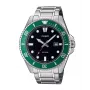 Casio MDV-107D-3AVEF Vyriškas Analoginis Kvarco Laikrodis su Žaliu Ciferblatu ir Nerūdijančio Plieno Apyranke, 200m Atsparumas Vandeniui