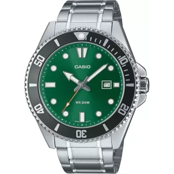 CASIO MDV107D3A2VDF Vyriškas analoginis laikrodis, 42 mm nerūdijantis plienas, žalias ciferblatas, 200 m atsparumas vandeniui