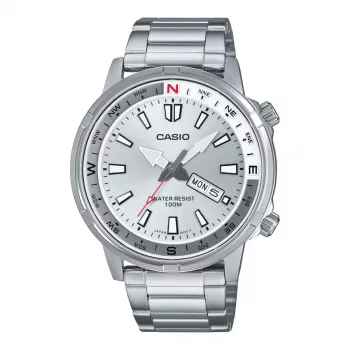 CASIO Vyriškas analoginis laikrodis MTD130D7AVDF 44mm nerūdijantis plienas