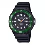 Casio MRW-230H-1E3 vyriškas analoginis kvarcinis laikrodis su juodu ciferblatu ir juoda derva apyranke, 47,9 mm korpusas