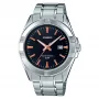 Casio MTP-1308D-1A2 vyriškas analoginis kvarcinis laikrodis, 48.9 mm, juodas ciferblatas, sidabrinis nerūdijančio plieno apyrankė