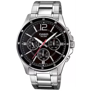 Casio MTP-1374D-1AV Vyriškas analoginis kvarcinis laikrodis, nerūdijantis plienas 43,5 mm