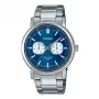 CASIO MTP-E335D-2E1VD Vyriškas analoginis laikrodis, mėlynas ciferblatas, nerūdijančio plieno apyrankė, 47,6 mm