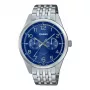 CASIO MTP-E340D-2AVDF Vyriškas analoginis kvarcinis laikrodis 42 mm, nerūdijantis plienas, mėlynas ciferblatas, data