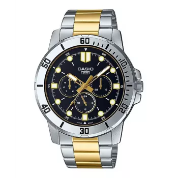 Vyriškas analoginis laikrodis CASIO MTPVD300SG1EU, 45 mm, nerūdijantis plienas, dviejų spalvų sidabras/auksas