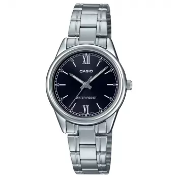 CASIO Moteriškas analoginis kvarcinis laikrodis LTP-V005D-1B2 34mm sidabrinis nerūdijantis plienas