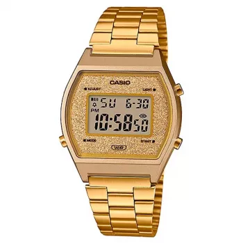 CASIO moteriškas skaitmeninis laikrodis B640WGG-9DF rožinio aukso spalvos nerūdijančio plieno