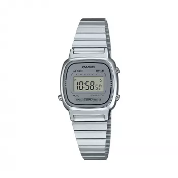 Casio Women's LA670WA-7 Skaitmeninis laikrodis – 30 mm sidabrinis nerūdijančio plieno