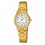 CASIO Women's LTP-V002G-7B2 Analoginis Kvarcinis Laikrodis, 31 mm Auksu Jonizuotas Nerūdijantis Plienas, Sidabrinis Ciferblatas, Apyrankė
