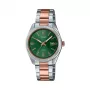 CASIO Moteriškas LTP1302PRG3AV analoginis kvarcinis laikrodis 34,5 mm rožinio aukso spalvos nerūdijančio plieno žaliu ciferblatu