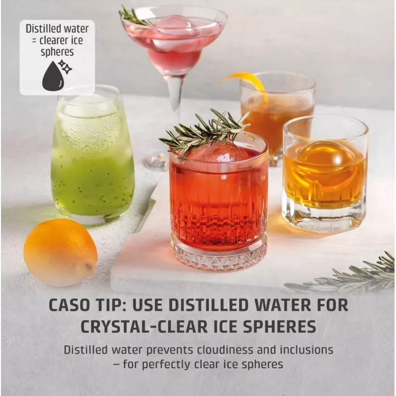 CASO IceBall Pro Automatinis ledo rutulių gaminimo aparatas – 130 W, 1,3 l, matinė juoda