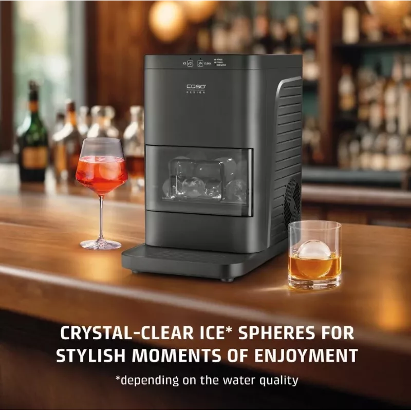 CASO IceBall Pro Automatinis ledo rutulių gaminimo aparatas – 130 W, 1,3 l, matinė juoda