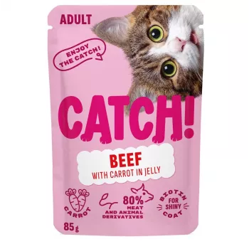 CATCH Jautiena ir morkos želė šlapias kačių maistas - 85g
