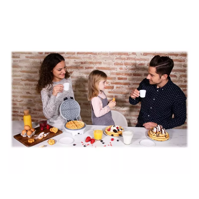 Cecotec Fun Gofrestone 3in1 vaflinė | 700 W | 3 keičiamos plokštės vafliams, bandelėms, spurgoms | nelipni Gofrestone danga | balta