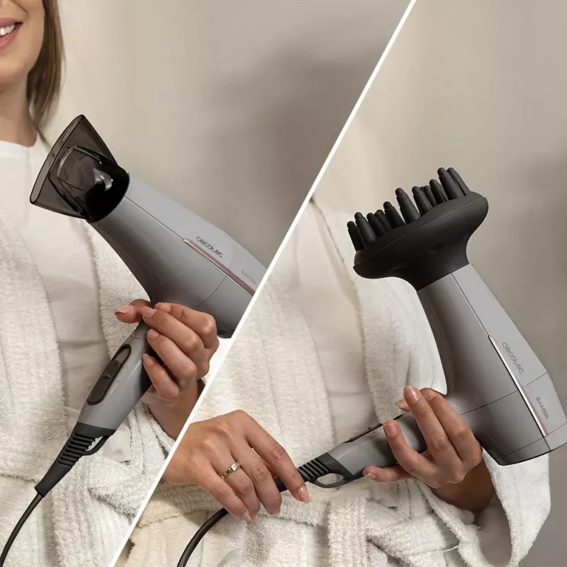 Cecotec IoniCare Power&Go Heaven 2000 W joninis plaukų džiovintuvas su difuzoriumi, pilka