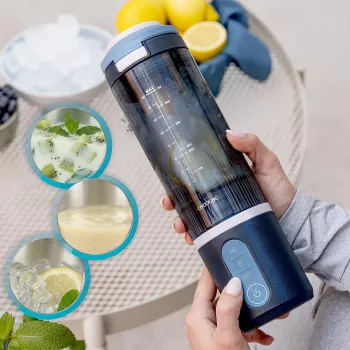 Cecotec Power Titanium Shake2Go nešiojamasis blenderis, 180 W, BPA-Free indas, 0,6 L, Lagoon