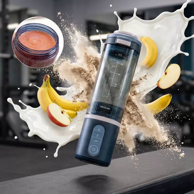 Cecotec Power Titanium Shake2Go nešiojamasis blenderis, 180 W, BPA-Free indas, 0,6 L, Lagoon