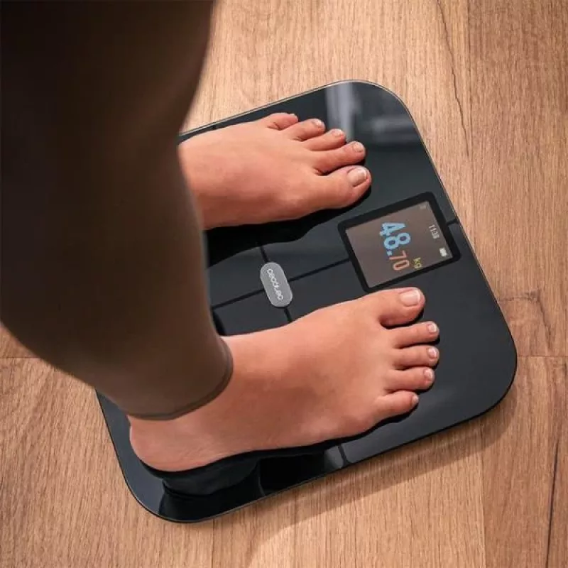 Cecotec Surface Precision HealthySmart kūno analizės svarstyklės su KMI, 180 kg, Bluetooth, juodos