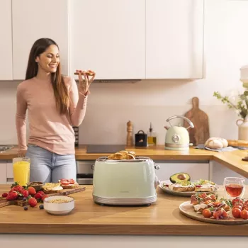 Cecotec Toast&Taste 800 Vintage skrudintuvas 850 W 2 lizdai nerūdijantis plienas šviesiai žalias