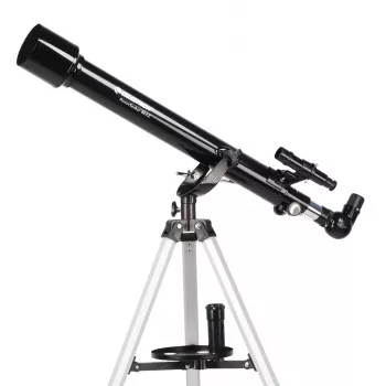 Celestron PowerSeeker 60 AZ teleskopas – 60 mm anga, 700 mm židinio nuotolis, refraktorius, altazimutinis montavimas, aliumininis trikojis