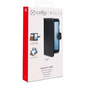 CELLY WALLY dėklas su pinigine Samsung Galaxy A26 5G, juodas