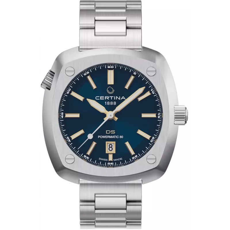 CERTINA DS Action Diver Automatinis Vyriškas Laikrodis 43mm Mėlynas Ciferblatas Plieninė Milano Tinklelio Apyrankė C041407190410