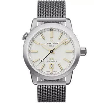 CERTINA DS Action Diver vyriškas automatinis laikrodis 43mm sidabrinis ciferblatas pilkas NATO dirželis C041407190310