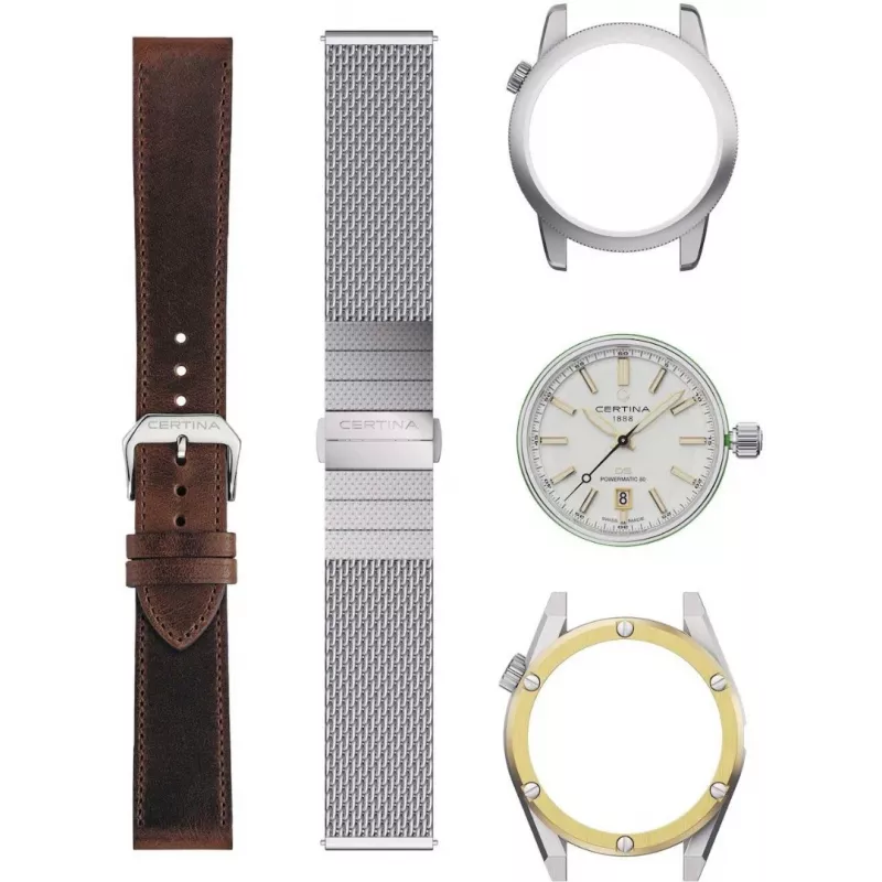 CERTINA DS Action Diver vyriškas automatinis laikrodis 43mm sidabrinis ciferblatas pilkas NATO dirželis C041407190310