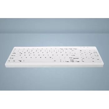 CHERRY Contour Active Key QuickClean AK-C7012 laidinė klaviatūra, juoda, QWERTY, USB, CHERRY SX žirklinė technologija, 105 klavišų, plonas dizainas, dezinfekuojamas paviršius