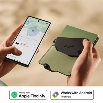 „Chipolo CARD & LOOP“ belaidžių Bluetooth sekimo įrenginių rinkinys, tinkamas „iOS“ ir „Android“, anglies spalvos